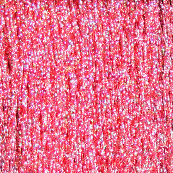 Close-up of pink Hareline Krystal Flash