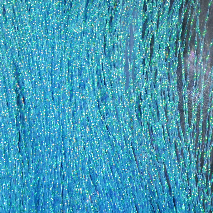 Close-up of blue Hareline Krystal Flash