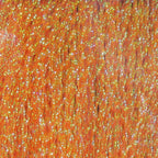 Close-up of orange Hareline Krystal Flash