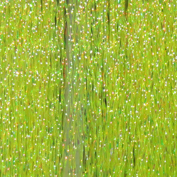 Close-up of green Hareline Krystal Flash