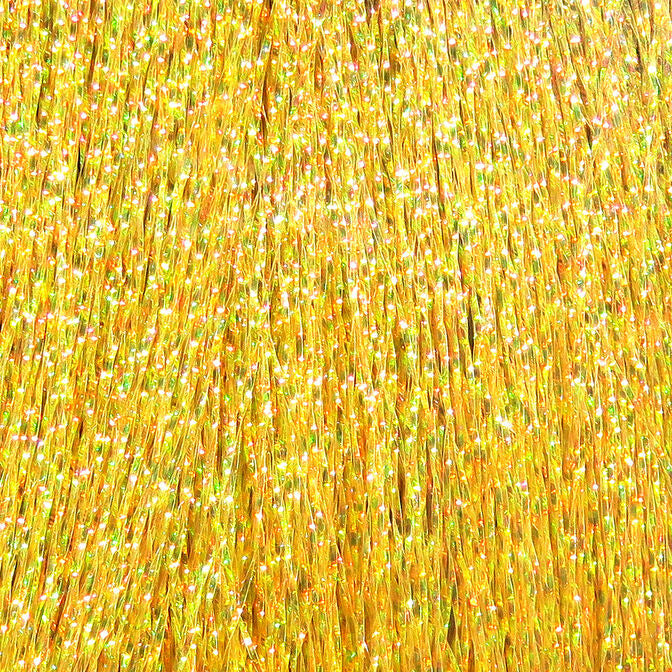 Close-up of gold Hareline Krystal Flash