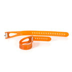 A pair of orange Fispond lariat gear straps with buckle closures.