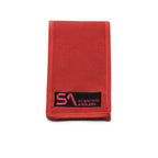Red SA Absolute Leader Wallet with a logo on a white background