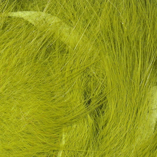 Close-up of bright green Hareline Micro Rabbit Strips