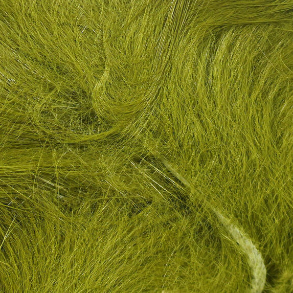 Close-up of green Hareline 1/4" Magnum Rabbit Strips