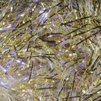 Close-up of Hareline Large Sized UV Polar Chenille with gold and silver strands.