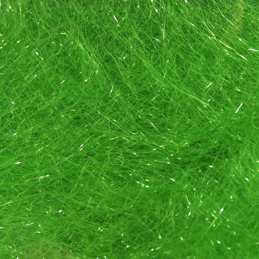 Close-up of green textured polar dub fibers 