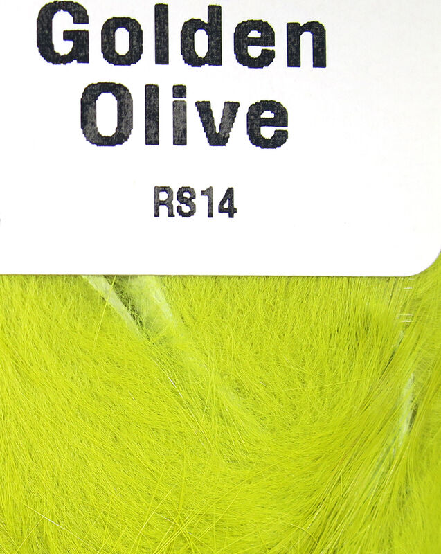 Golden Olive color Hareline Rabbit Strips 1/8" 
