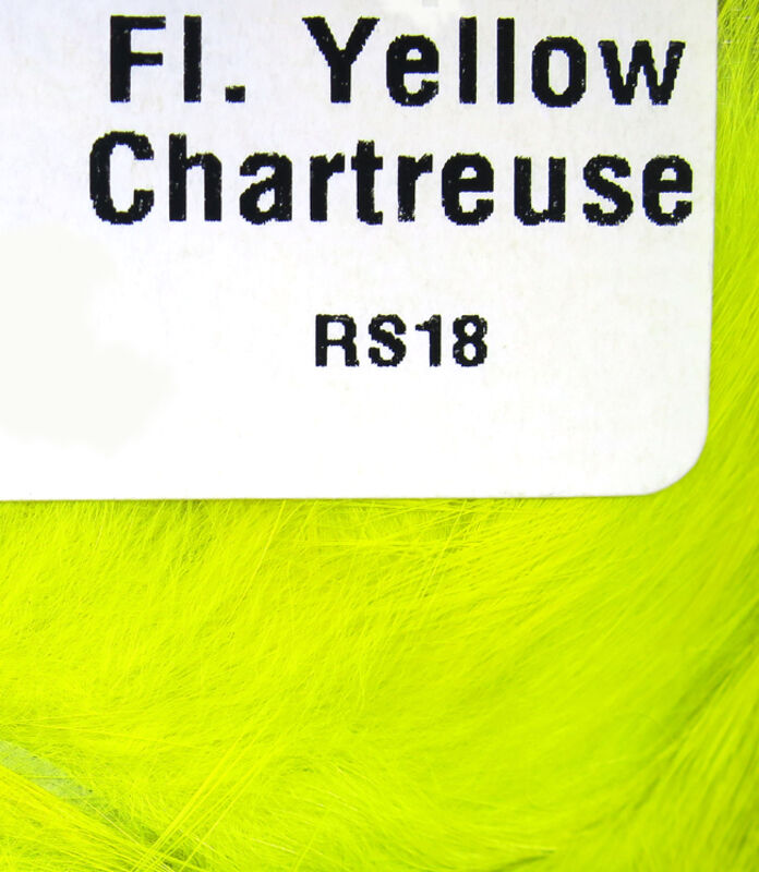 Fl. Yellow Chartreuse color Hareline Rabbit Strips 1/8" 