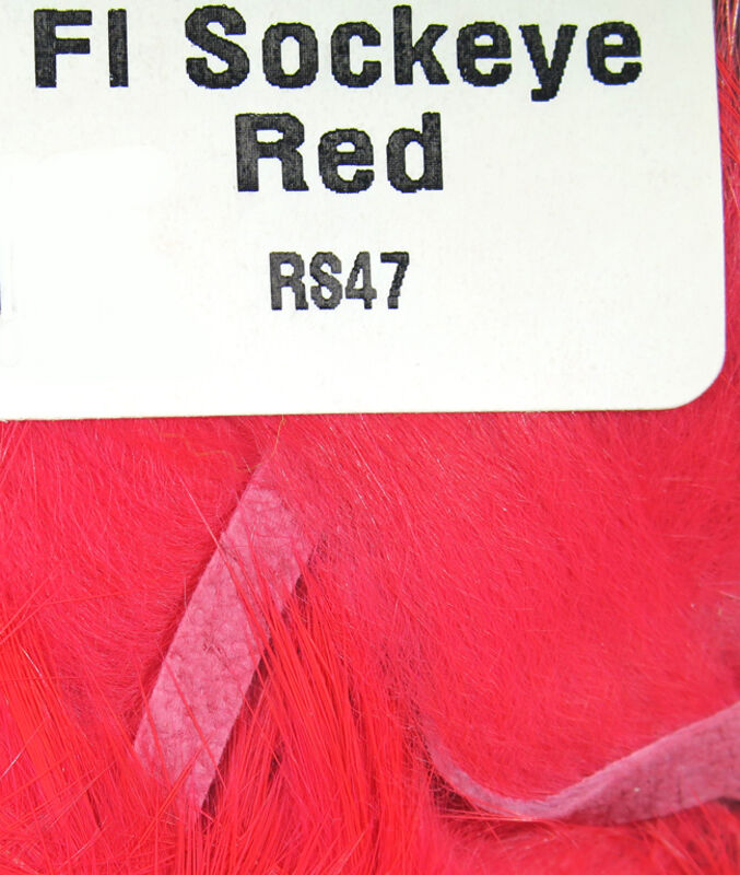 Fl. Sockeye Red color Hareline Rabbit Strips 1/8" 
