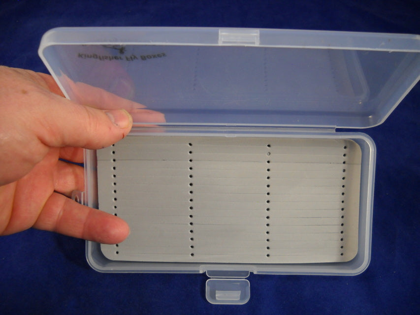 CRO Clear Poly Fly Box with Slot Foam Gray Liner