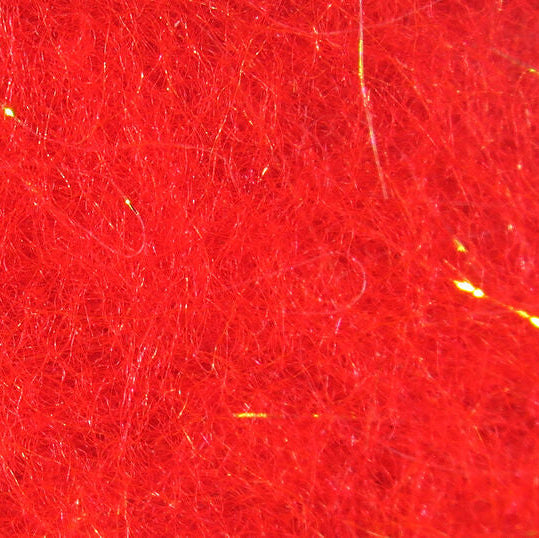 Close-up of red Hareline Senyo's Laser Dub