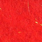 Close-up of red Hareline Senyo's Laser Dub