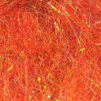Close-up of red and orange Hareline Senyo's Laser Dub
