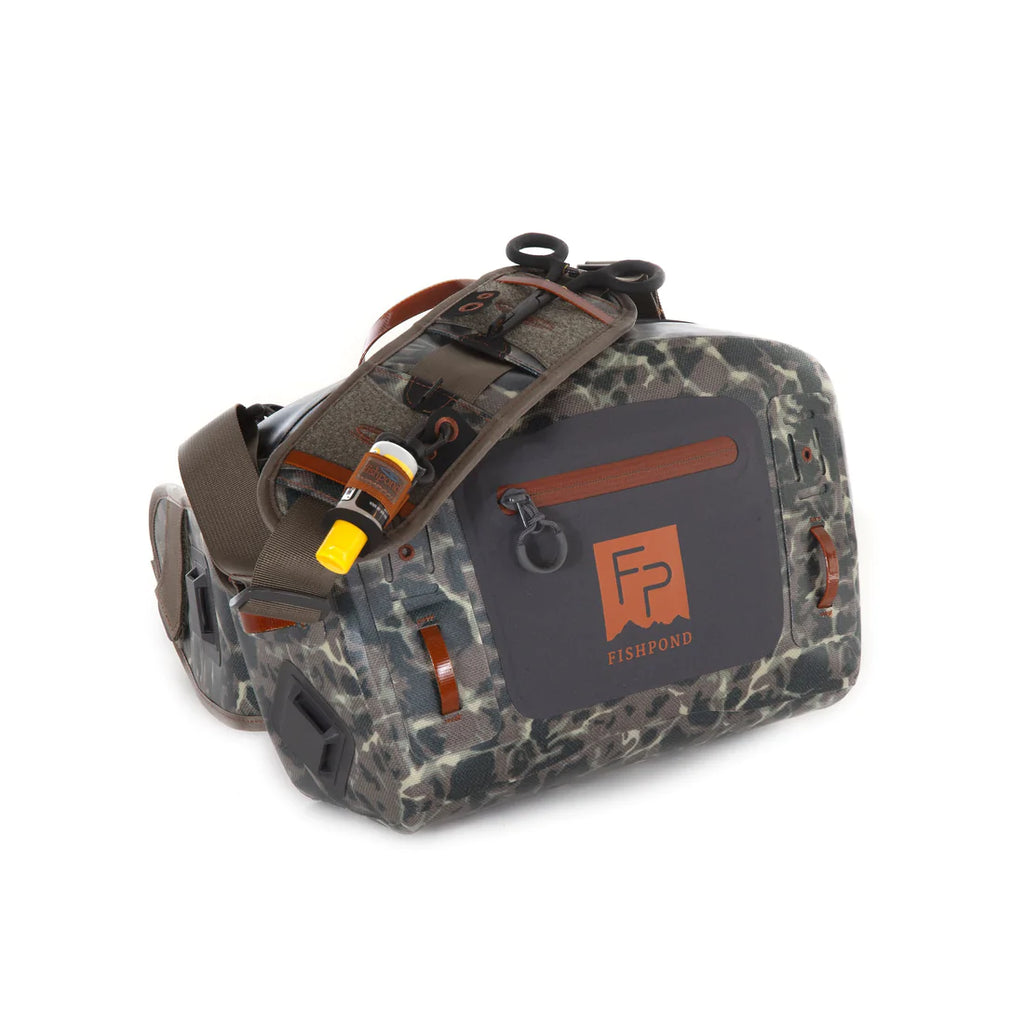 Fishpond Thunderhead Submersible Lumbar Pack in camo color